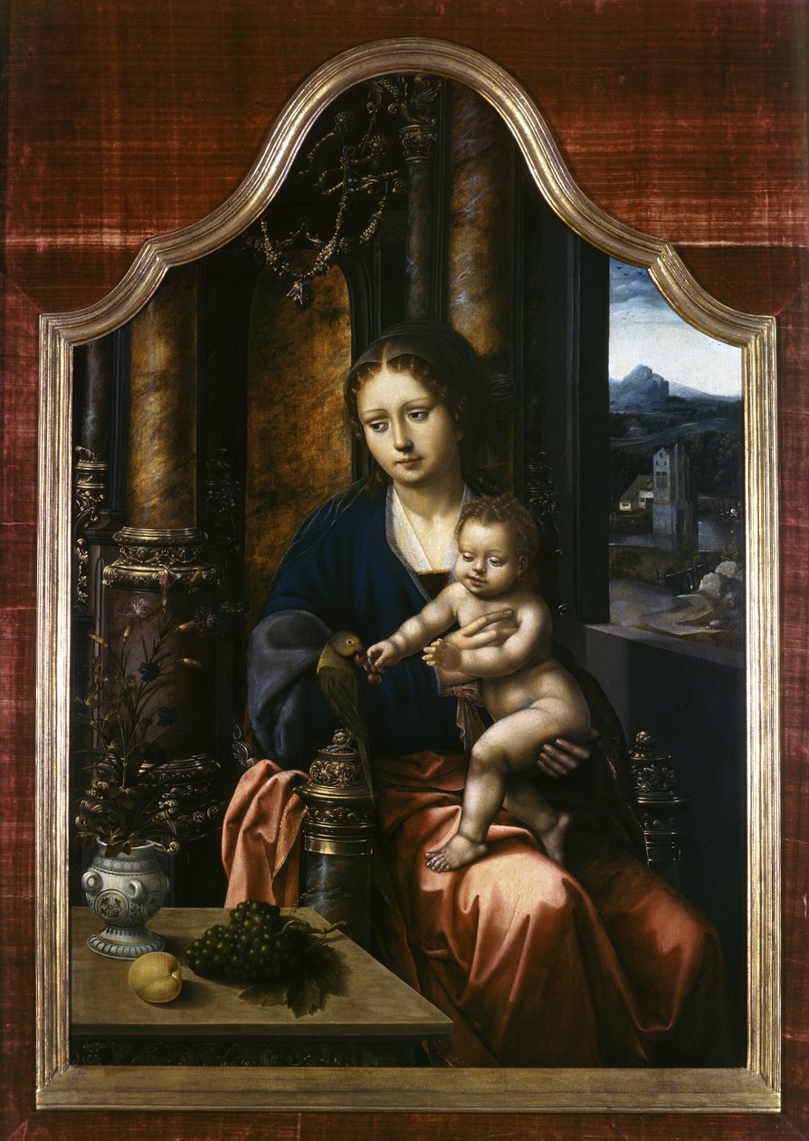 Madonna og barn, ca. 1520-30 av Master of the Parrot