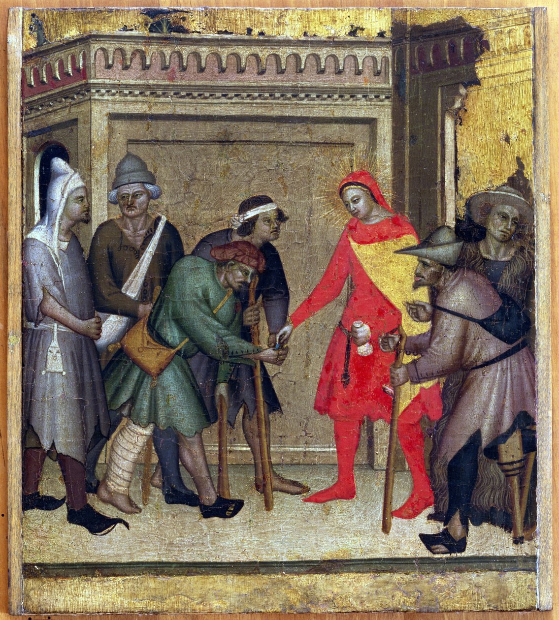The Charity of St. Anthony Abbot (tempera på panel) av Master of the Rinuccini Chapel