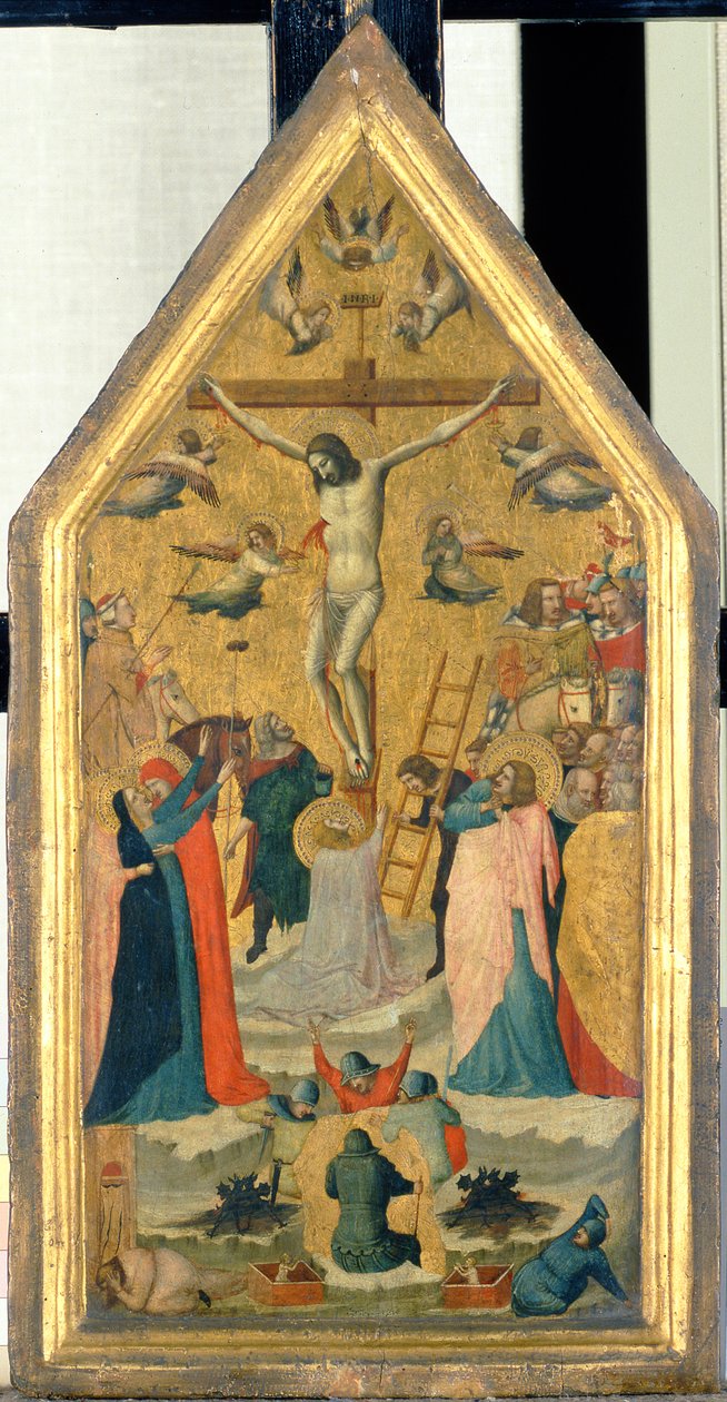 The Crucifixion of Christ (tempera på panel) av Master of the School of Rimini