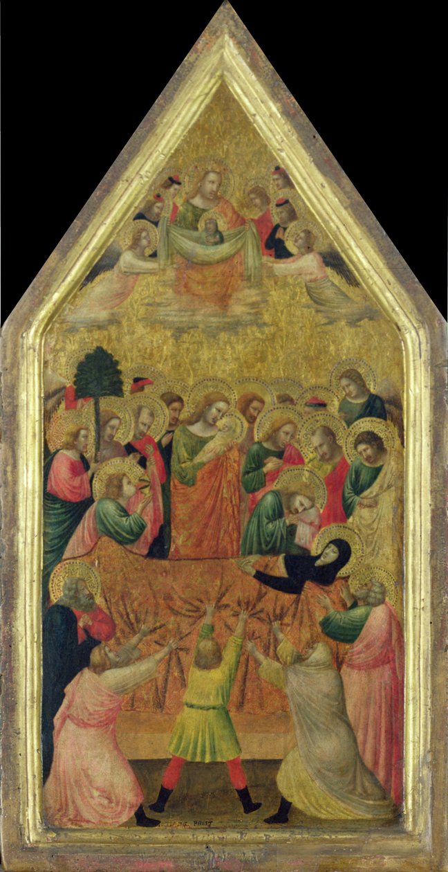 The Death of the Virgin (tempera på panel) av Master of the School of Rimini