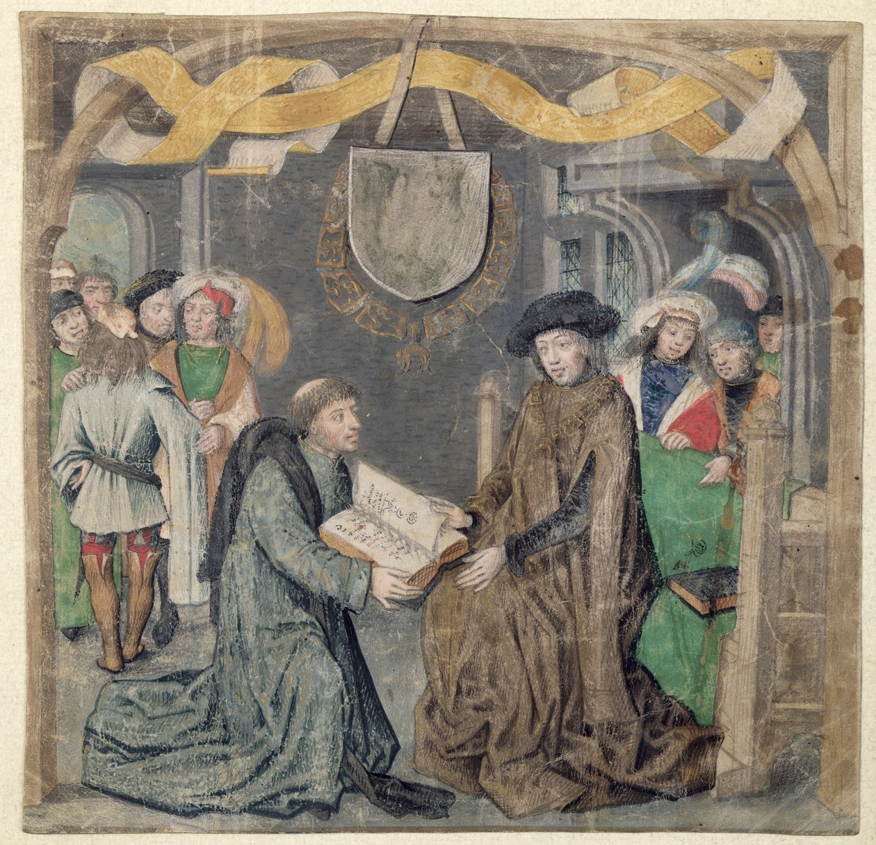 Presentasjonen av en bok til en Herre av Master of the St. Bartholomew Altarpiece