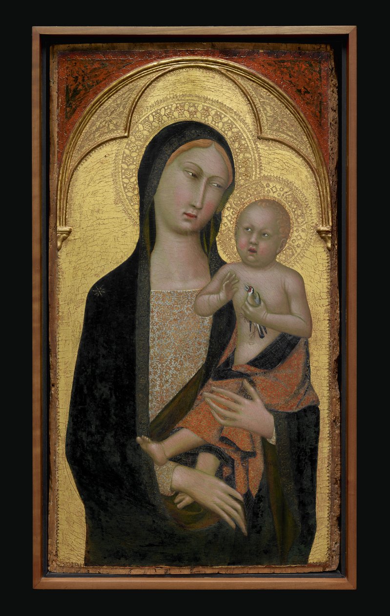 Jomfru og barn, ca. 1340-50 (tempera og bladgull på tre) av Master of the Straus Madonna