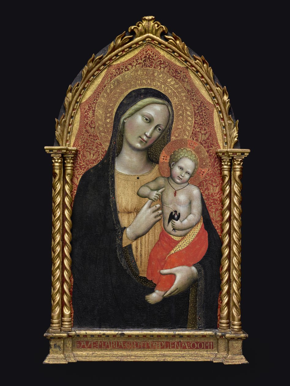 Jomfru og barn, ca. 1395-1400 (tempera og bladgull på tre) av Master of the Straus Madonna