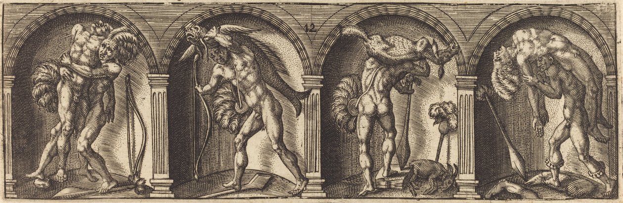 De ulike portrettene og figurene XII av Master AD