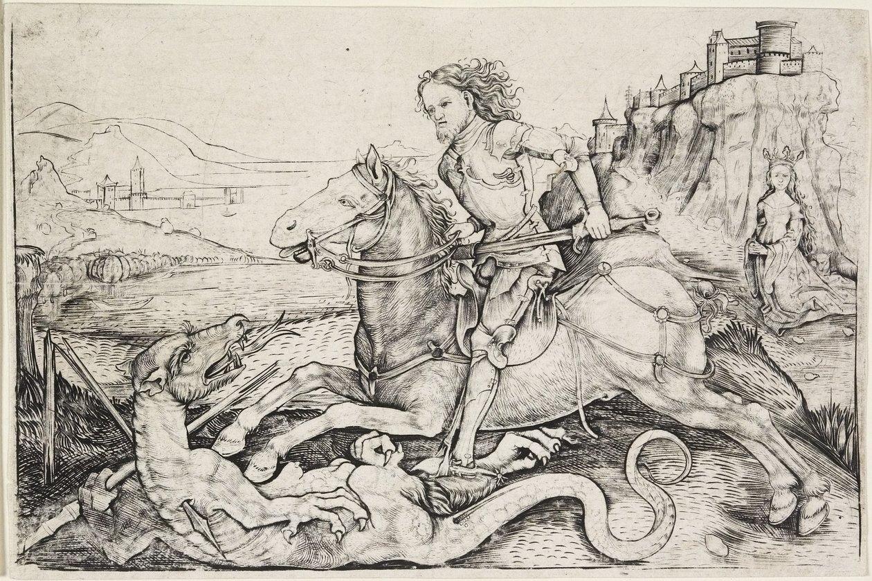 Sankt Georg og dragen, ca. 1480-90 av Master A. G.