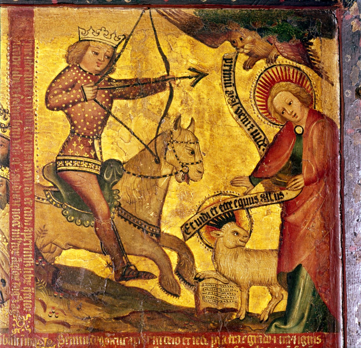 Den første rytteren, identifisert med den romerske keiseren Gaius AD37-41, 14.-15. århundre av Master Bertram of Hamburg