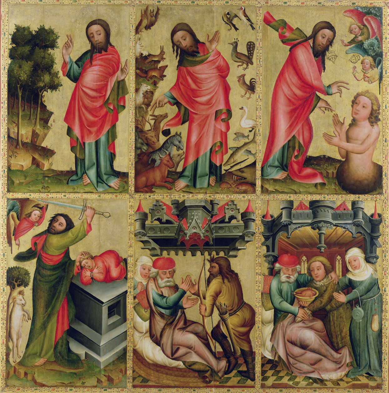 Indre venstre fløy av St. Peters høyalter i Hamburg, Grabower-alteret (tempera på panel) av Master Bertram of Minden