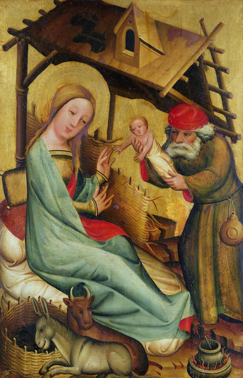 Fødselen fra St. Peters høyalter i hamburg, Grabower-alteret, 1383 (tempera på panel) av Master Bertram of Minden