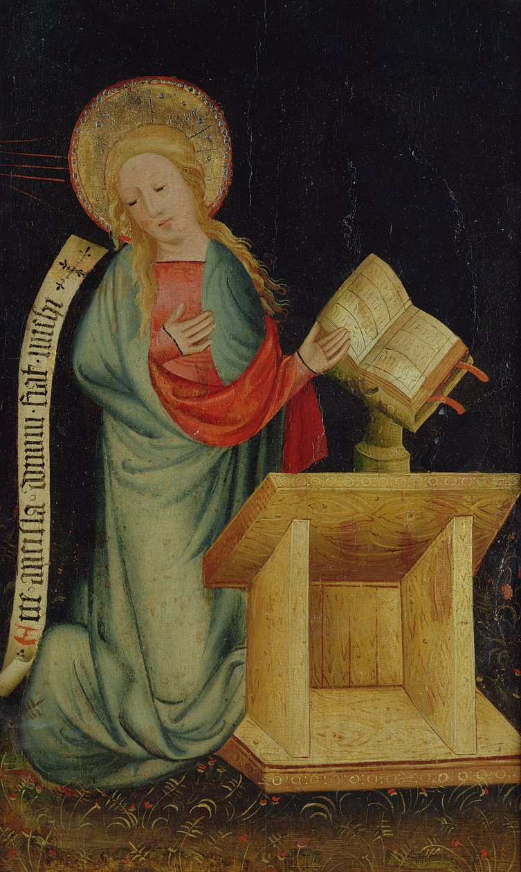 Jomfru av bebudelsen, fra The Harvester Altar, ca. 1410 (tempera på eik) (se også 145253 og 145254) av Master Bertram of Minden