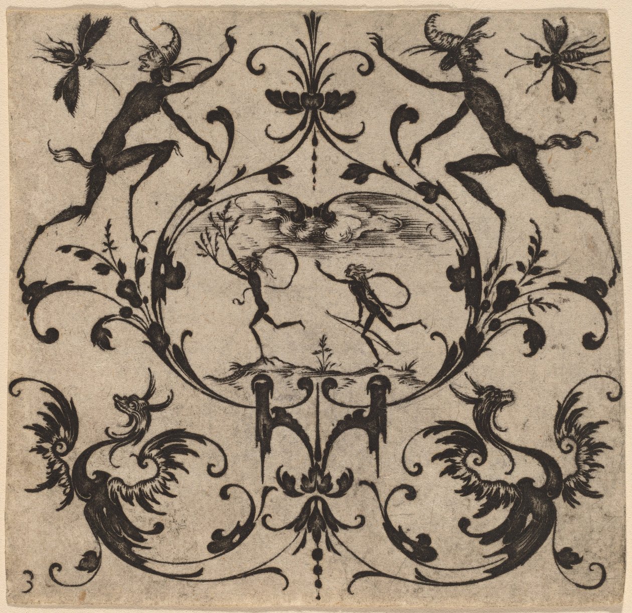 Ornament med grotesk av Master CR