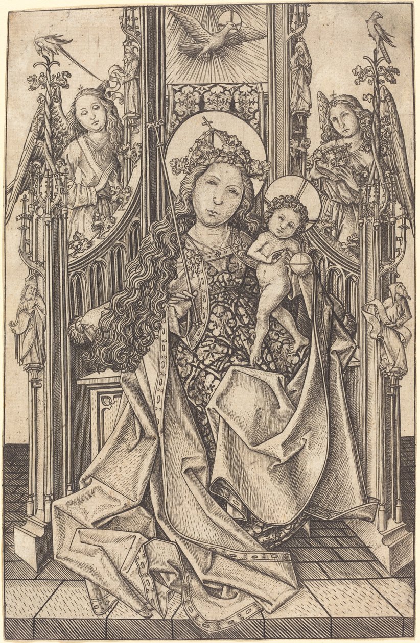 Madonna og Child Enthroned av Master E.S.