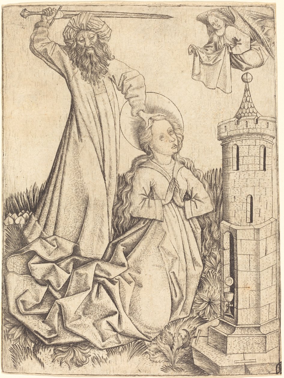 Martyrdommen til Saint Barbara av Master E.S.