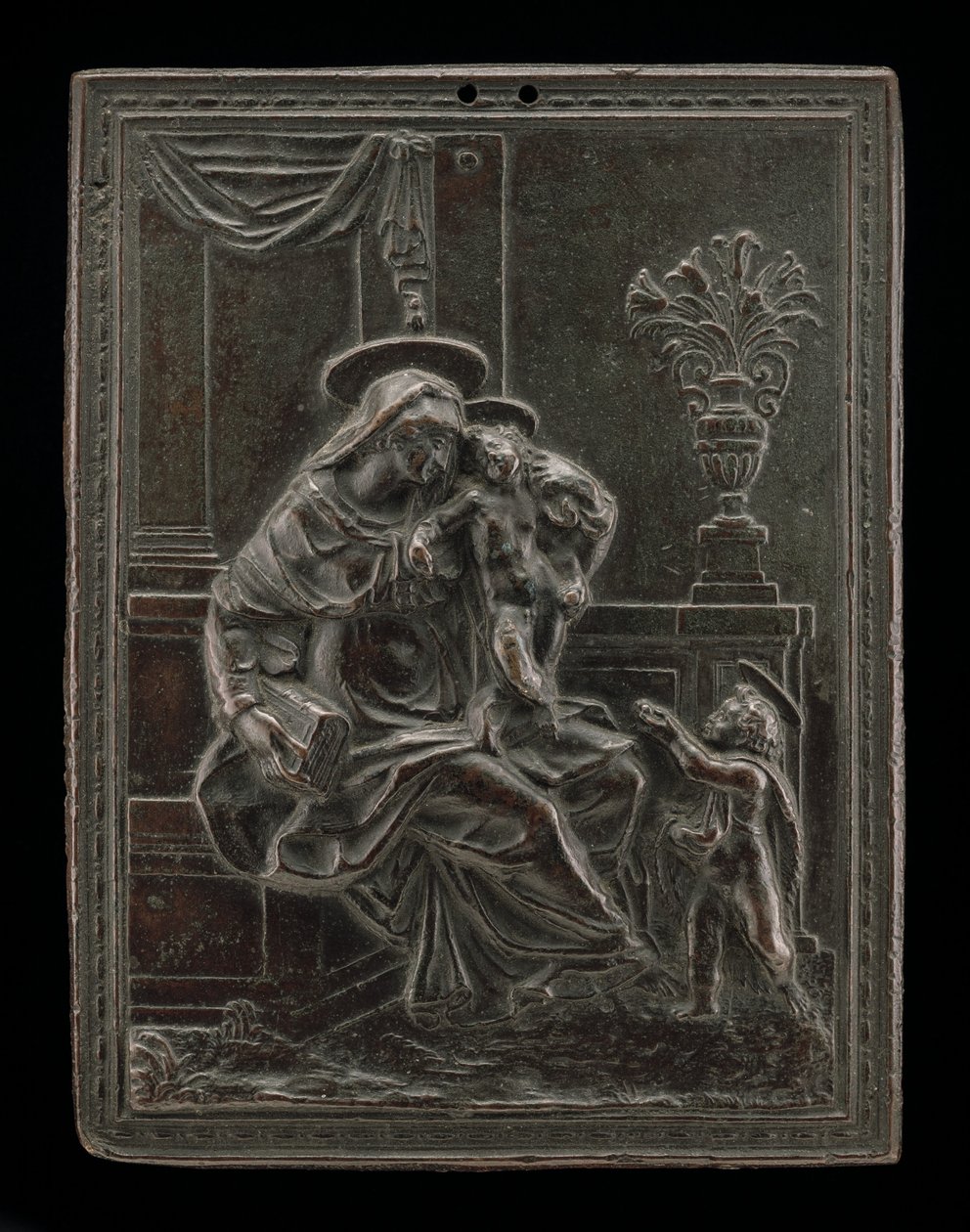 Madonna og barn med døperen Johannes, sannsynligvis ca. 1600. av Master F.D.