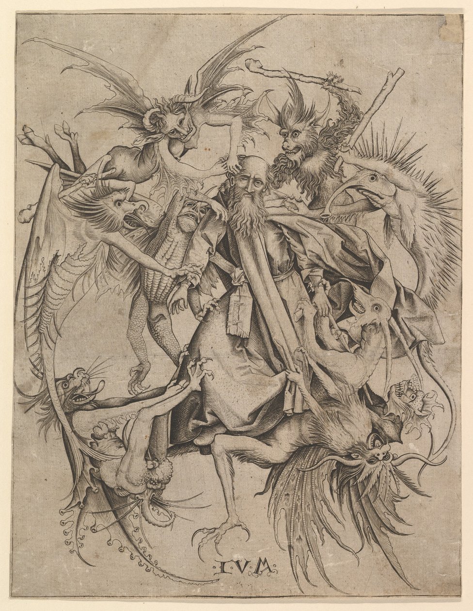 Saint Anthony plaget av demoner, sent på 1400-tallet. av Master FVB