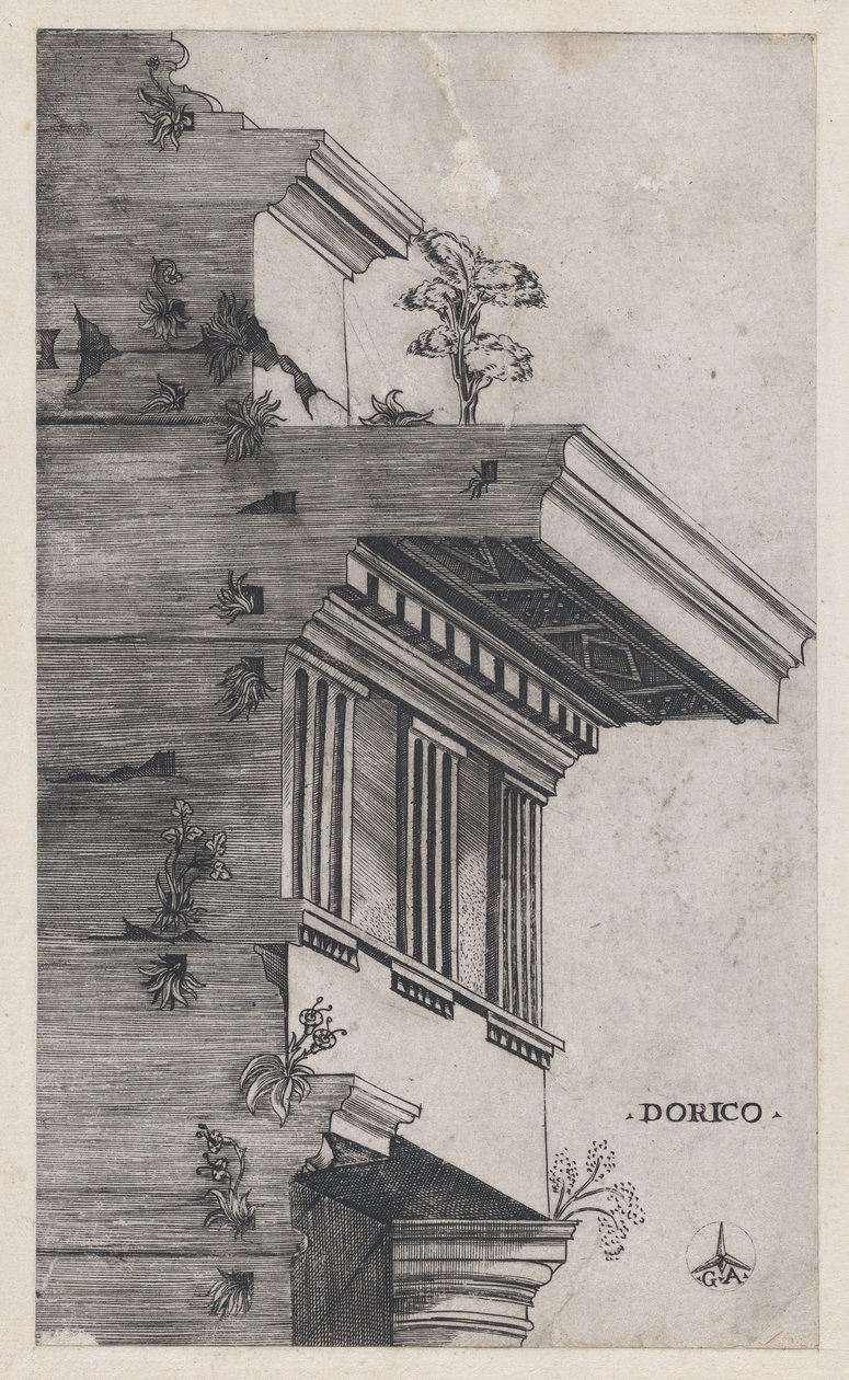 Mirror of Roman Magnificence: Dorisk orden, ca. 1537, ca. 1537 av Master GA