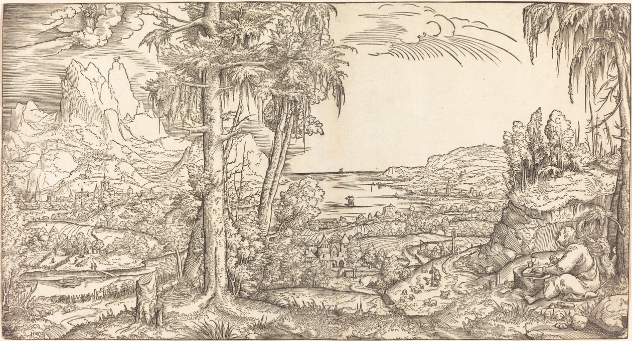 Saint John på Patmos av Master H.W.G.