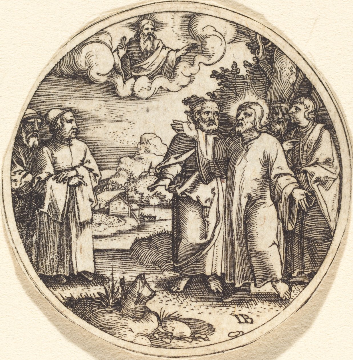 Kristus med tre av sine apostler av Master IB