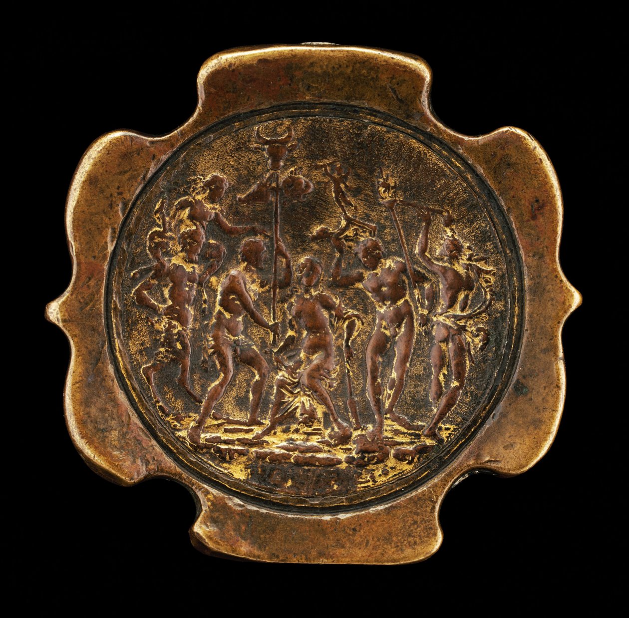 Sword Pommel med innfelt plakett av Ariadne [påsatt bakside av pommel], andre halvdel av 1400-tallet. av Master IO.FF.