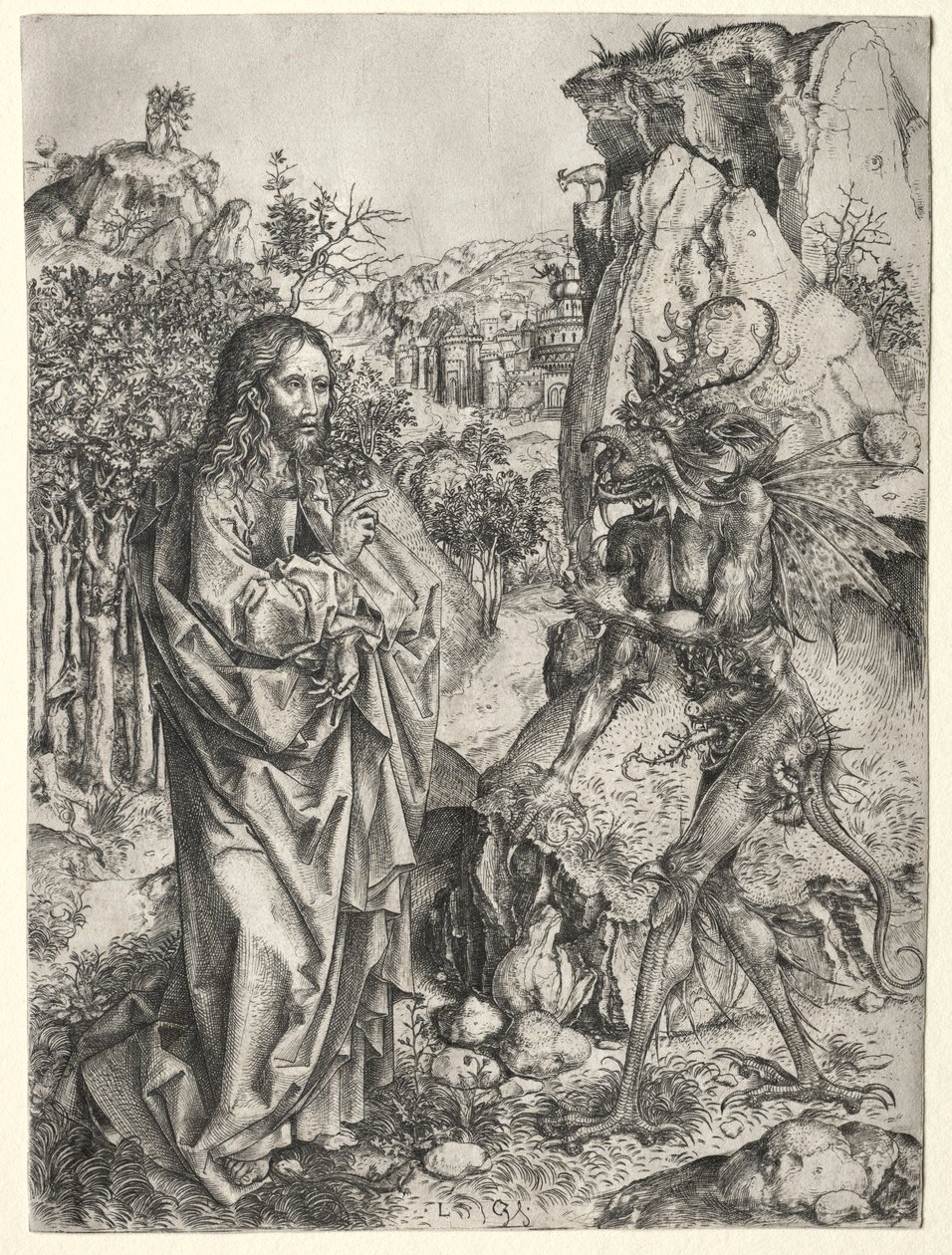 The Temptation of Christ, 1400-tallet. av Master L Cz
