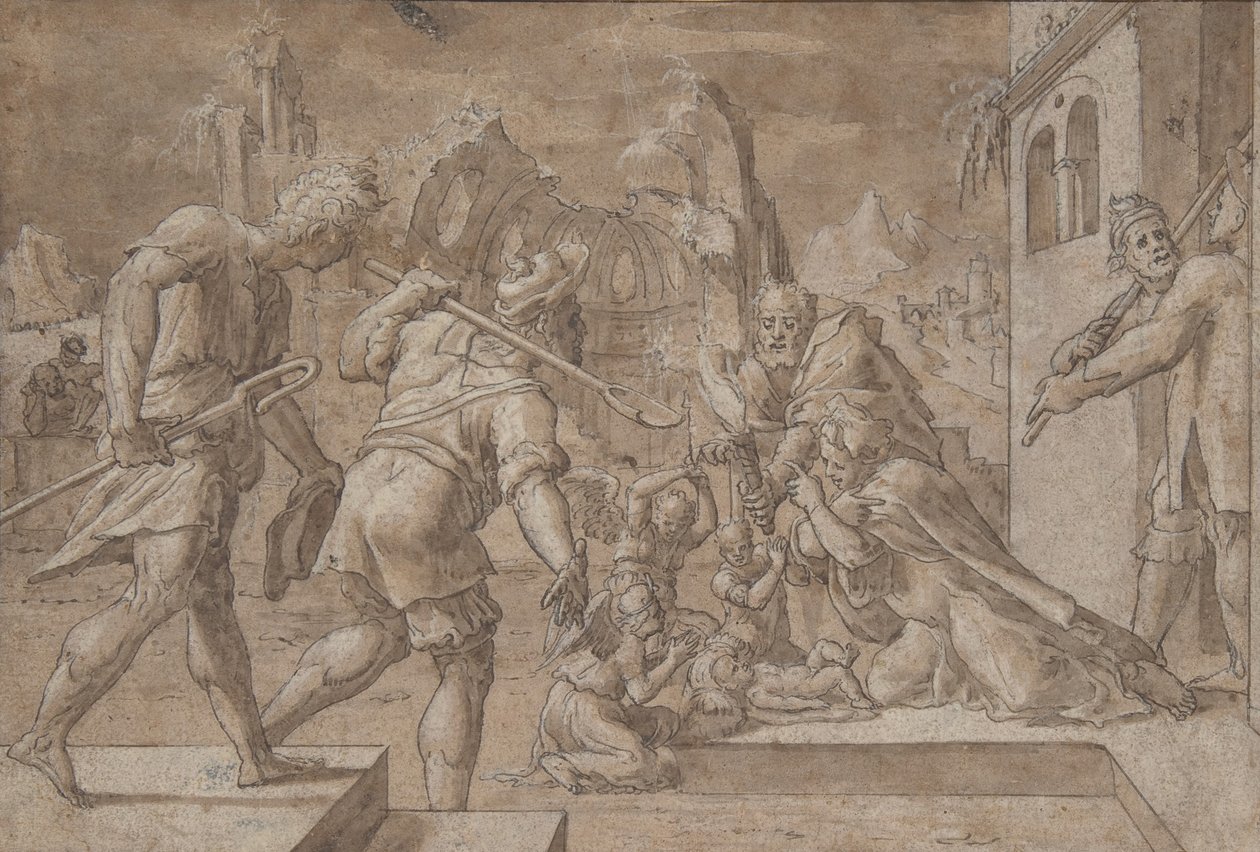 Tilbedelse av hyrdene, ca. 1549-50. av Master Of The Liechtenstein Adoration