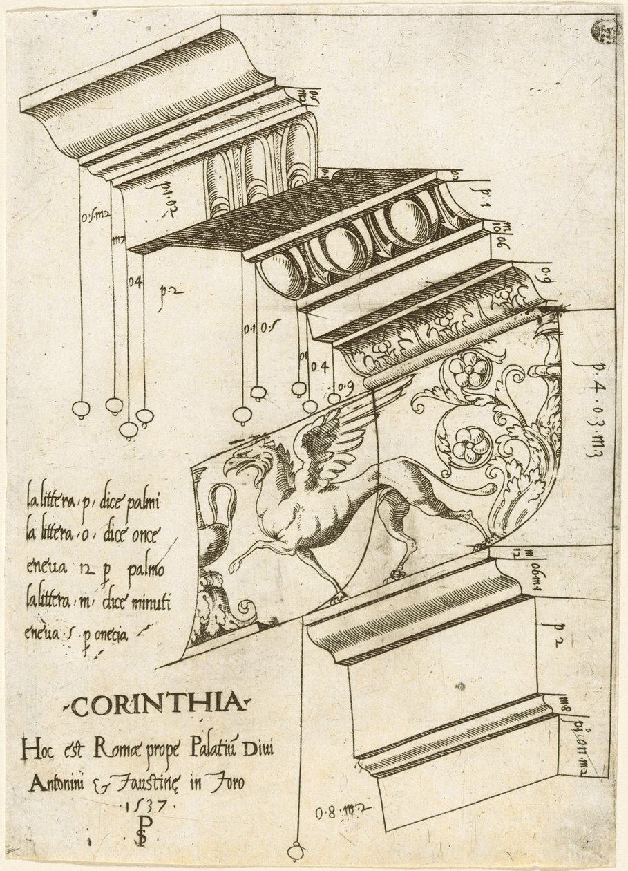 Entablatur fra Antoninus-tempelet og Faustina, Roma av Master PS