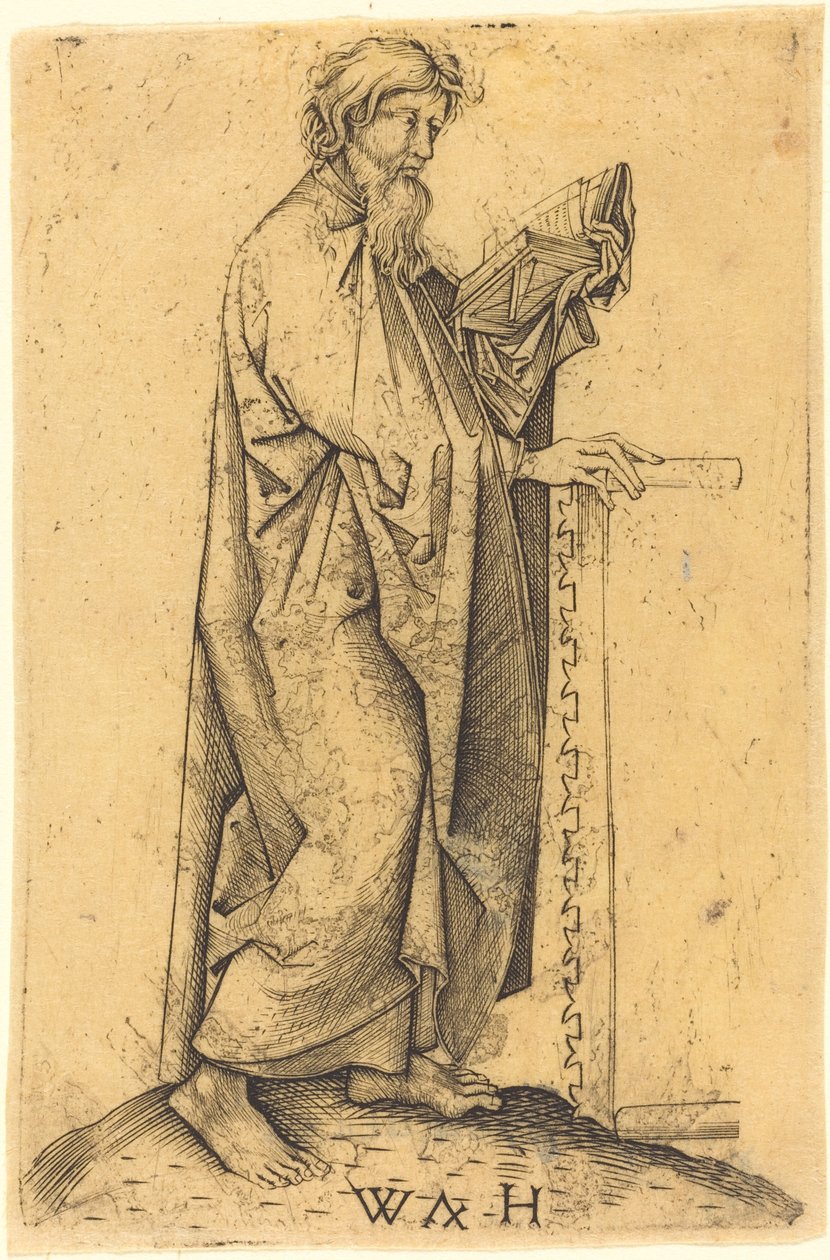 Apostelen Simon av Master WH after Martin Schongauer