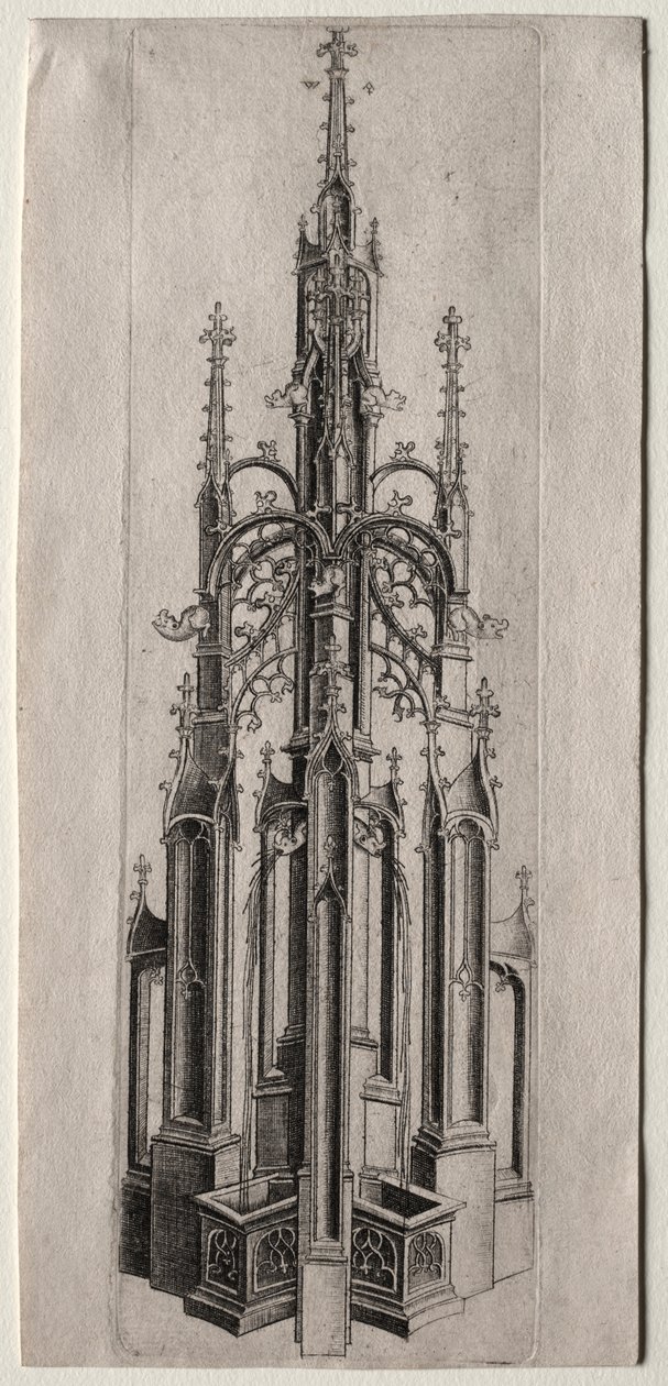 Design for en gotisk fontene av Master W with the Key