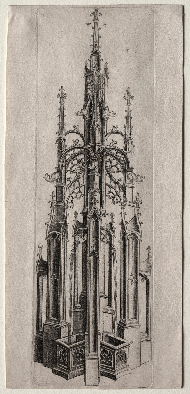 Design for en gotisk fontene, ca. 1470. av Master W with the Key