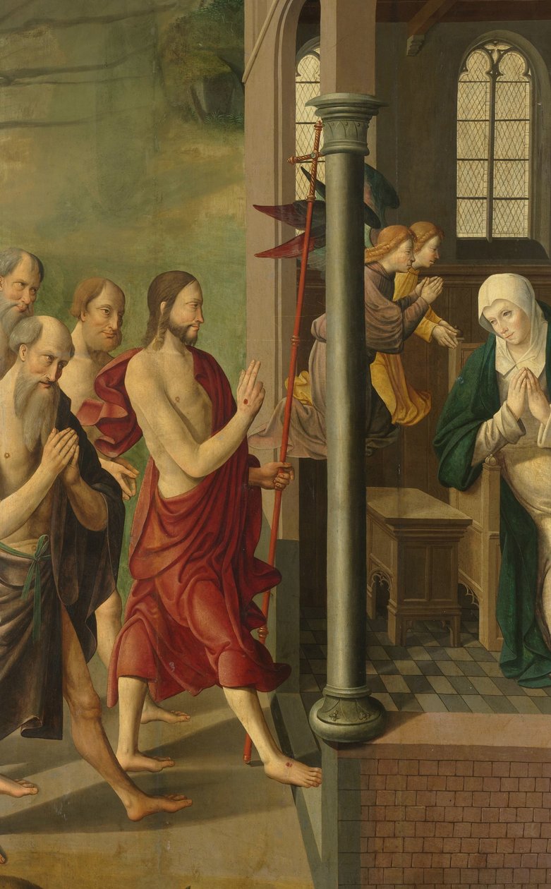 Panel av en altertavle med tvist med legene, på verso er Kristi tilsynekomst for sin mor av Master of Alkmaar (attributed to)
