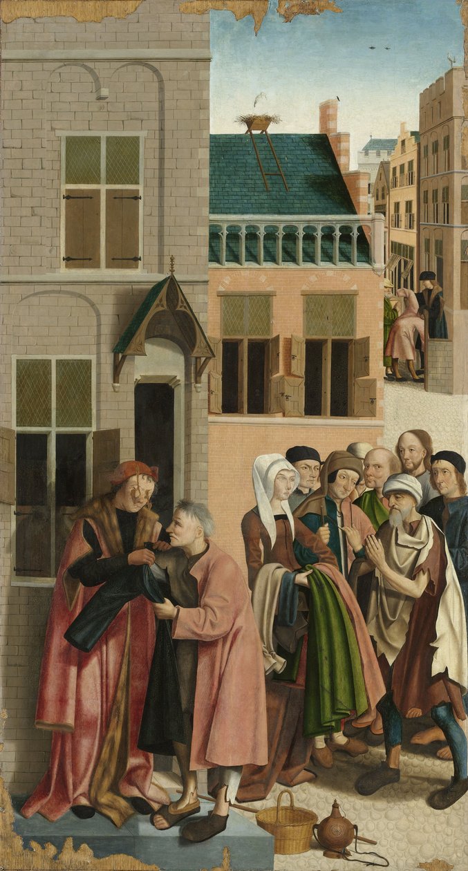 The Seven Works of Mercy: Clothing the Naked, 1504 av Master of Alkmaar