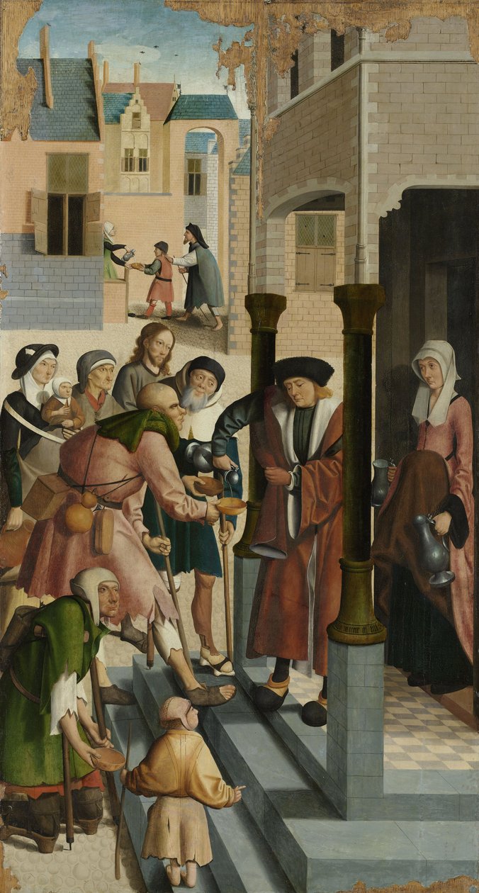 The Seven Works of Mercy,: Å gi drikke til de tørste, 1504 av Master of Alkmaar