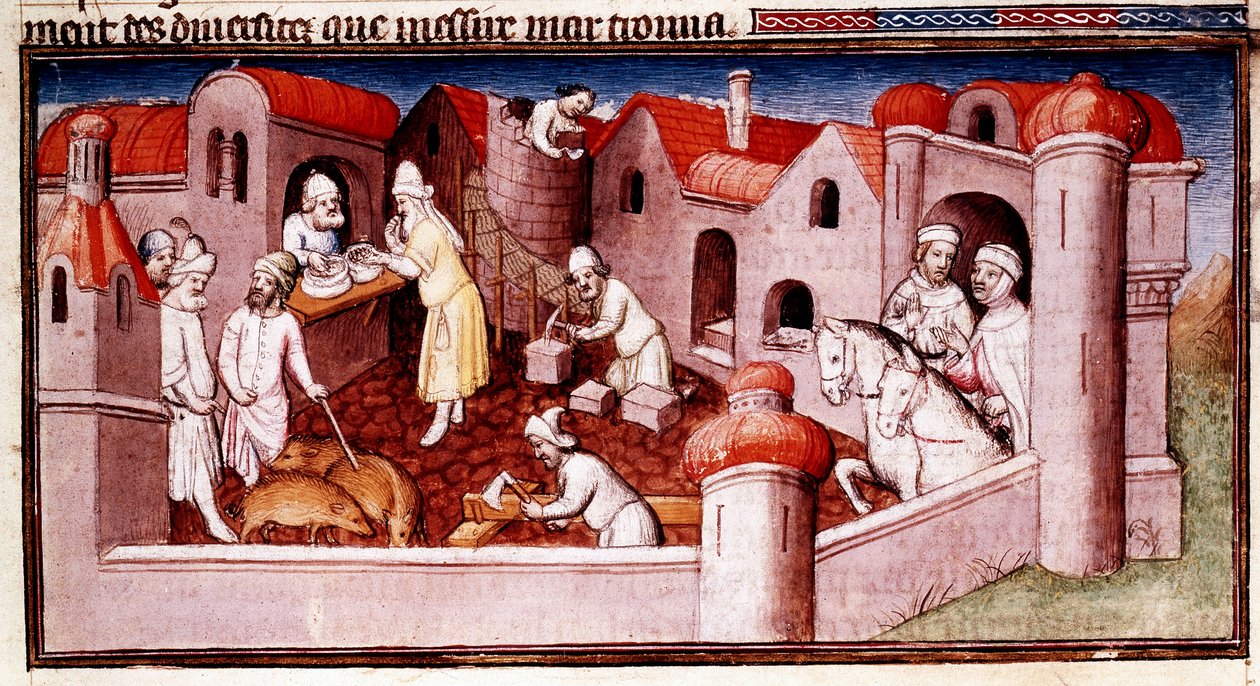 Scene fra Marco Polos Book of Marvels..., tidlig på 1400-tallet av Master of Boucicaut