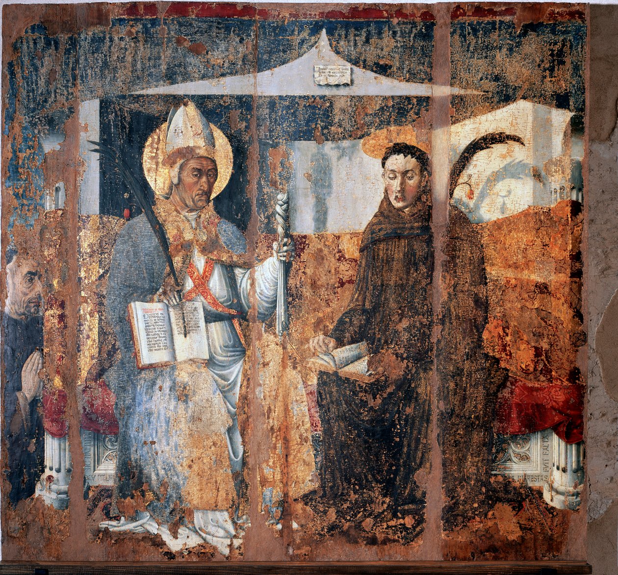 St Eleutherius av Tournai og St Placid (Fresco av Master of Cesio