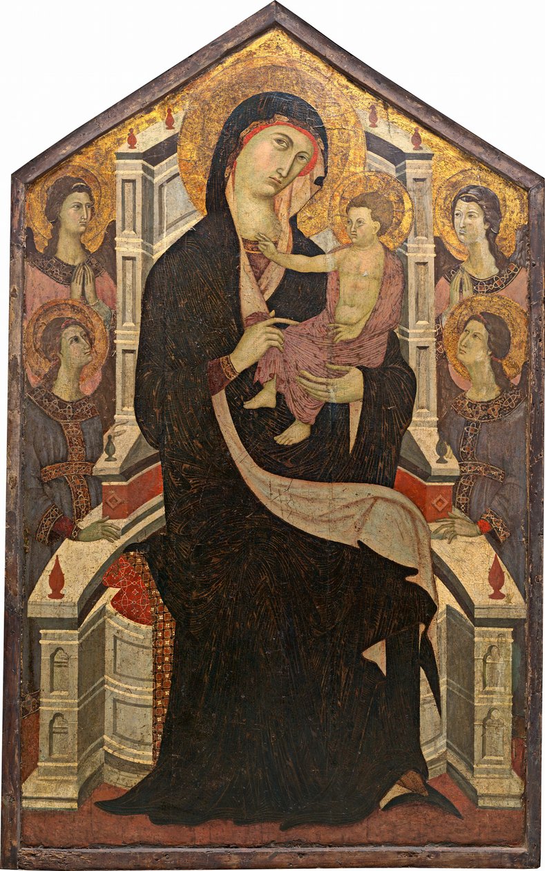 Maestà (Madonna og barn med fire engler) av Master of Citta di Castello