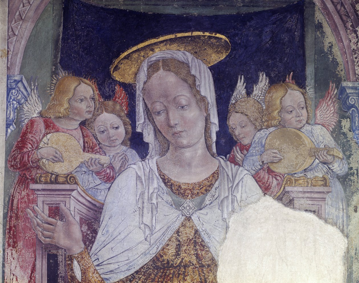 Italia, Piemonte-regionen, Alessandria-provinsen, freskomaleri i kapell ved basilikaen Santa Maria Assunta av Master of Crea