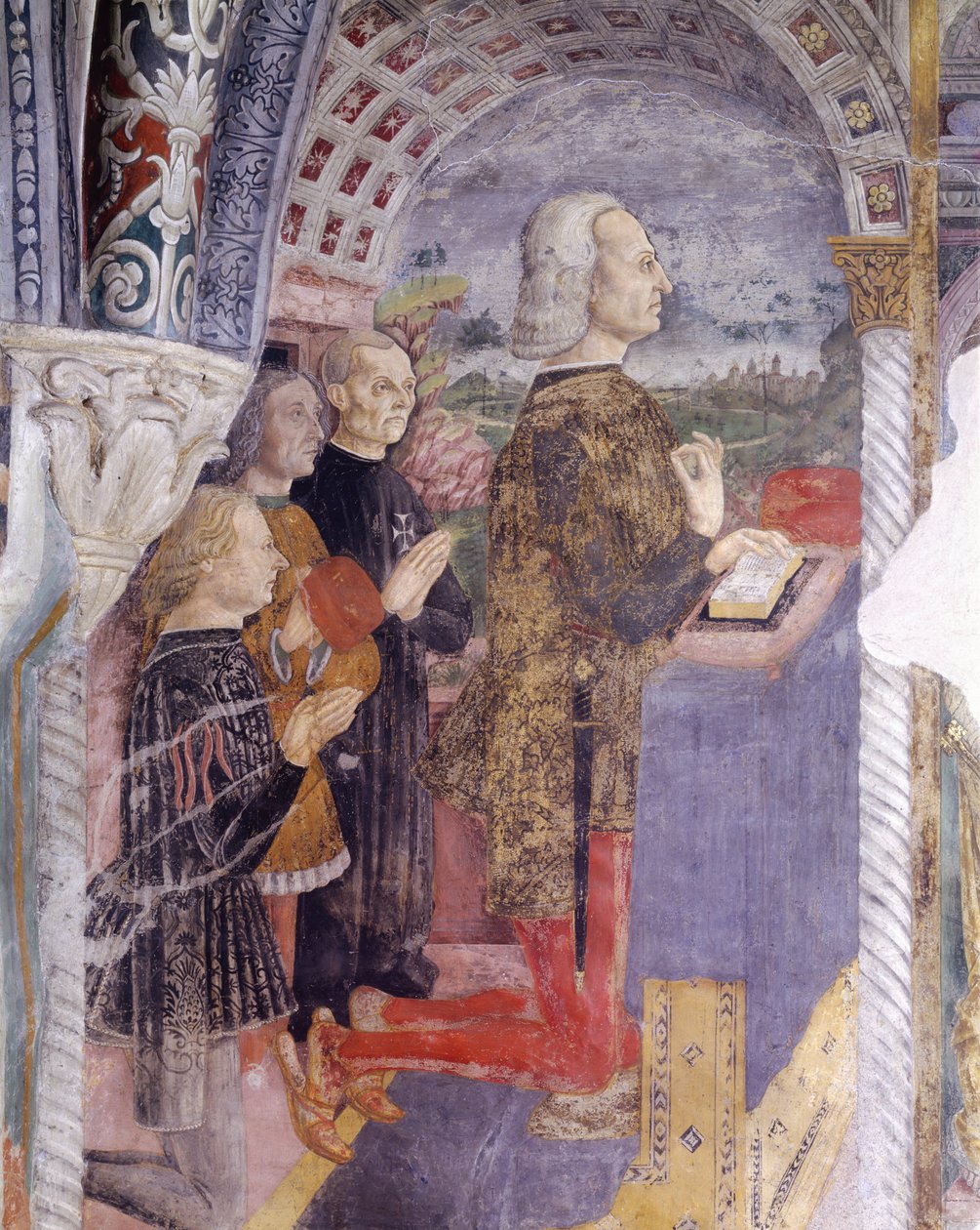Italia, Piemonte-regionen, Serralunga di Crea, freskomaleri i kapellet ved basilikaen Santa Maria Assunta av Master of Crea