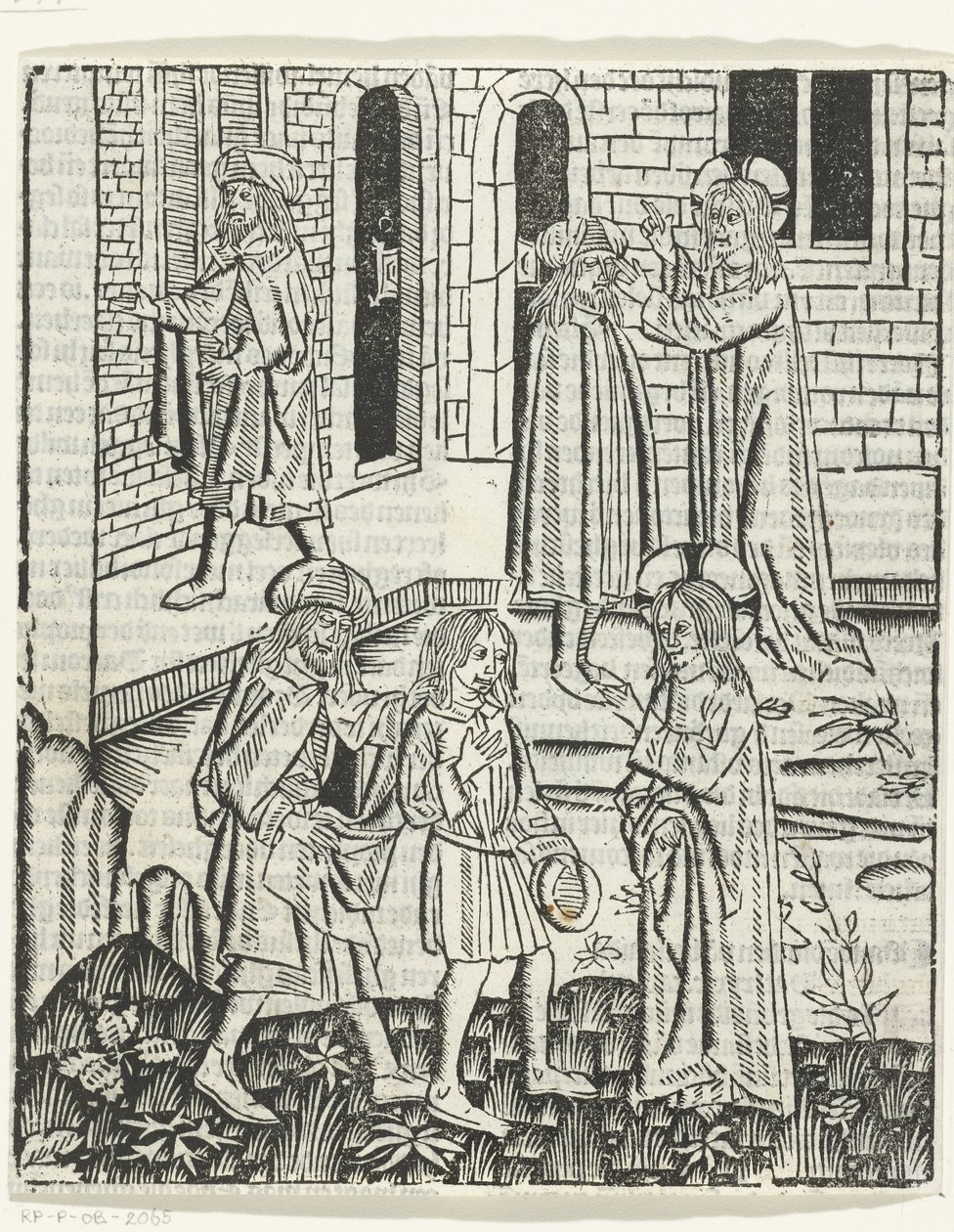 Kristus helbreder den blinde mannen i Bethesda av Master of Delft (attributed to)