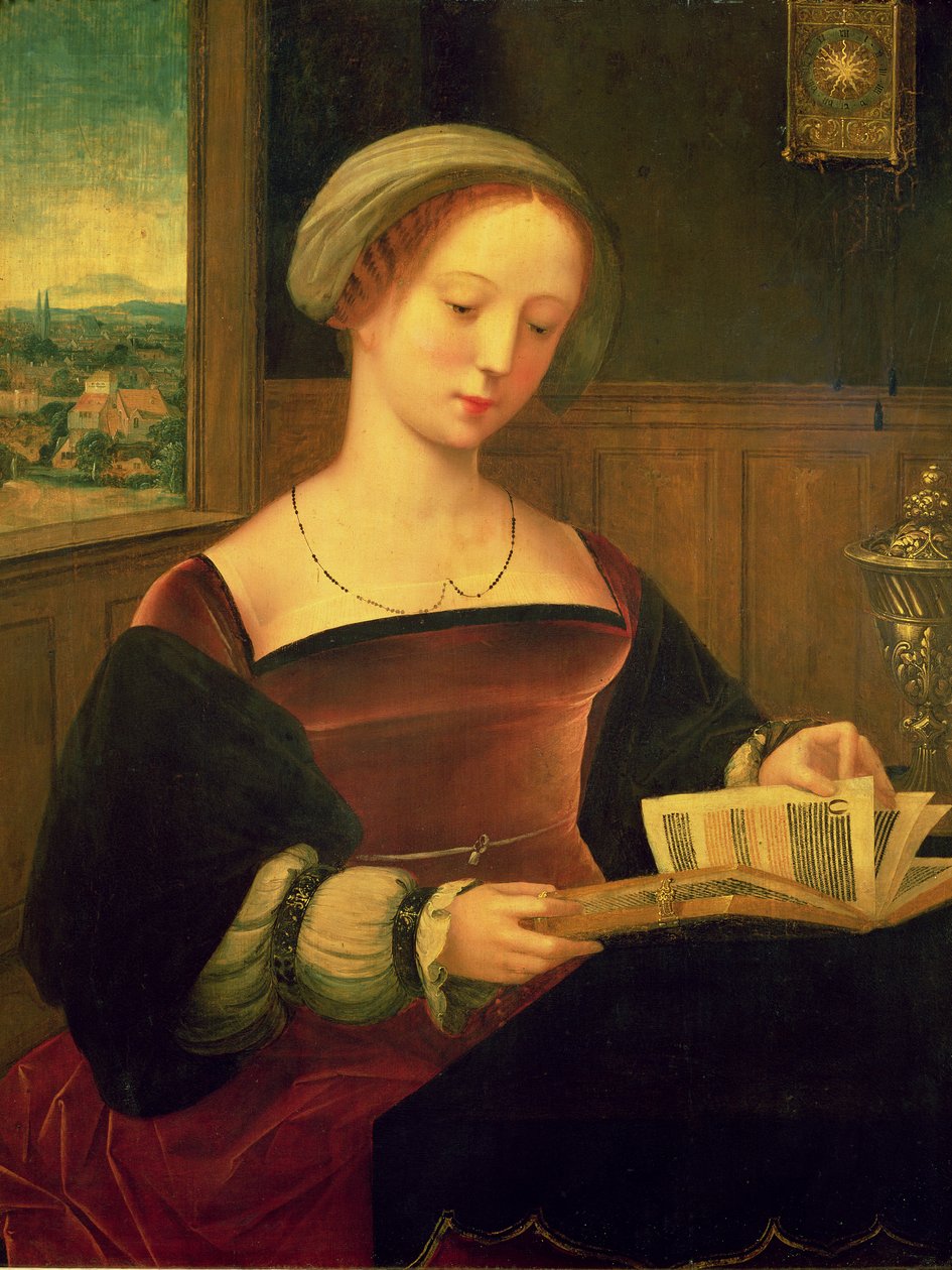 Maria Magdalena som leser av Master of Female Half Lengths