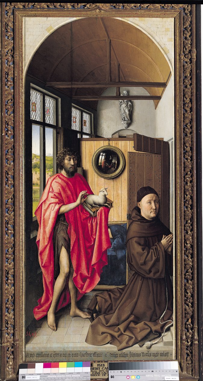 St. Johannes døperen og giveren, Heinrich Von Werl fra Werl altertavle, 1438 (se også 161980) av Master of Flémalle