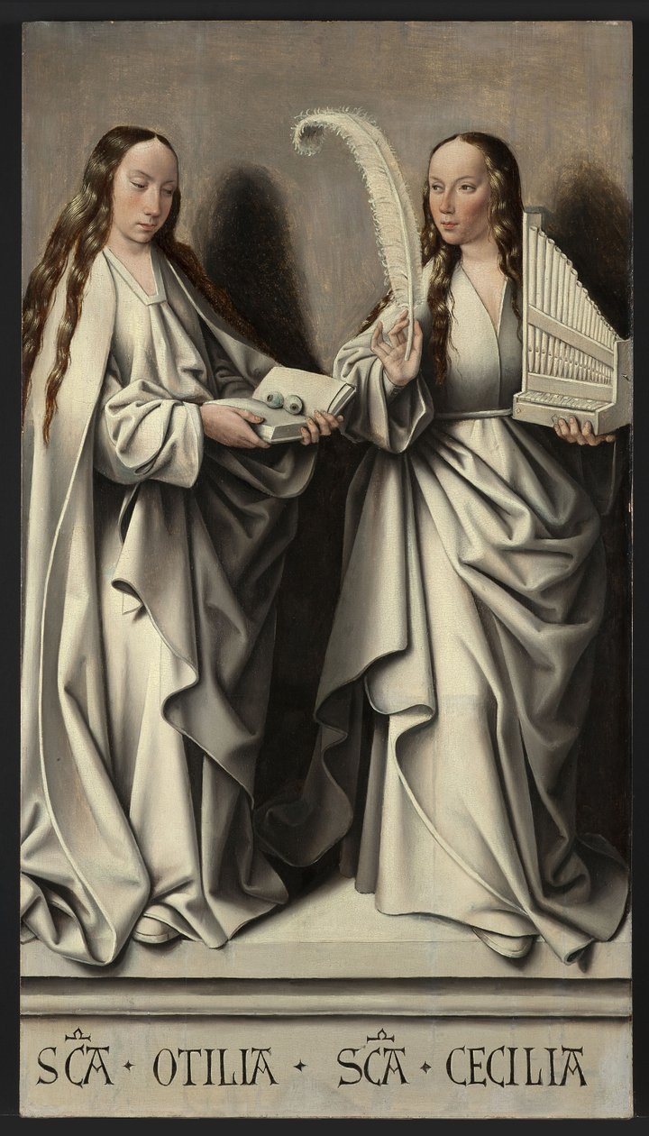 De hellige Ottilia og Cecilia Panel av St Anne-altertavlen, ca 1503-1506 av Master of Frankfurt