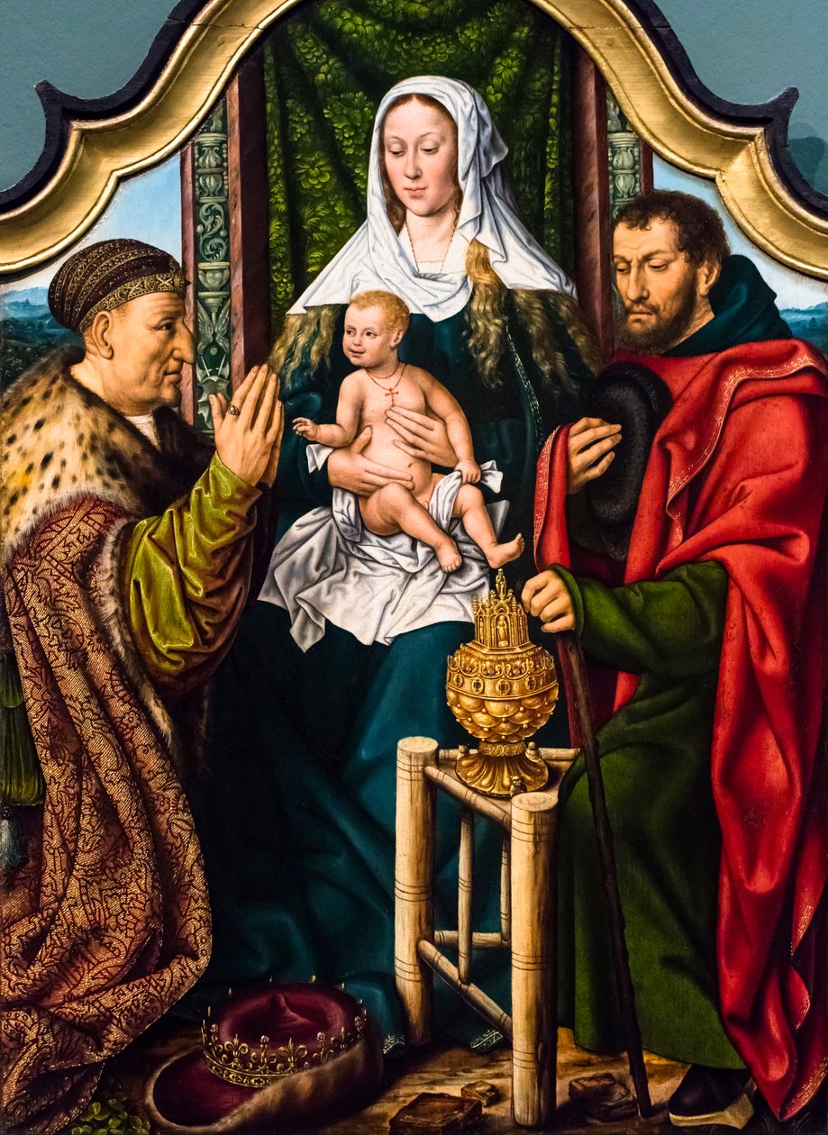 De vise menns tilbedelse, ca. 1510 (Tempera og olje på tre (eik)) av Master of Frankfurt