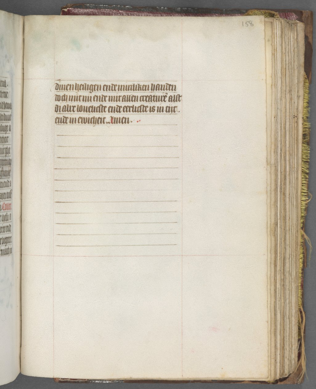 Timebok Bruk av Utrecht: fol. 158r, tekst, ca. 1460-1465. av Master of Gijsbrecht van Brederode