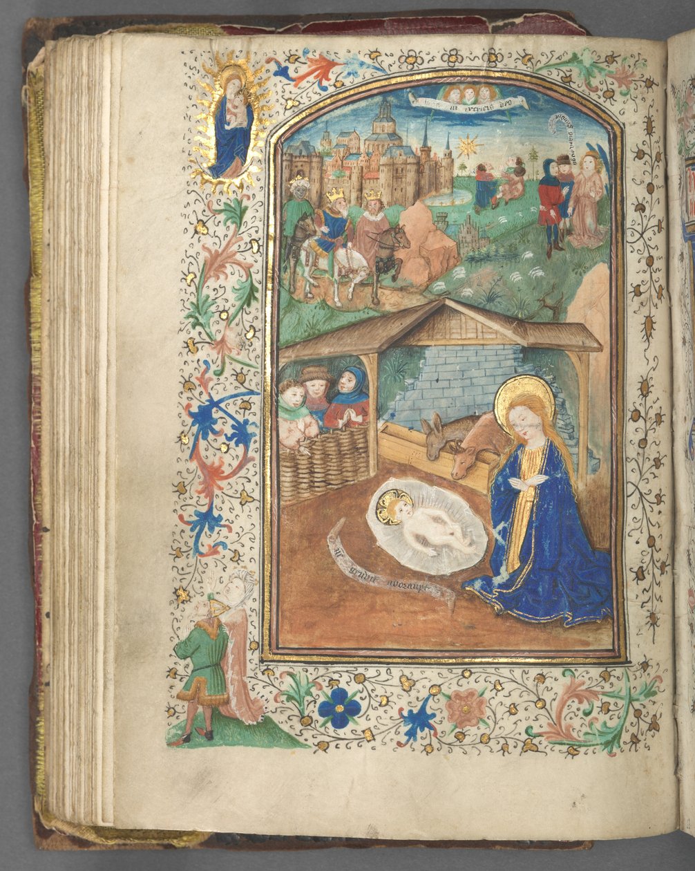 Timebok Bruk av Utrecht: fol. 62v, Fødselen, ca. 1460-1465. av Master of Gijsbrecht van Brederode