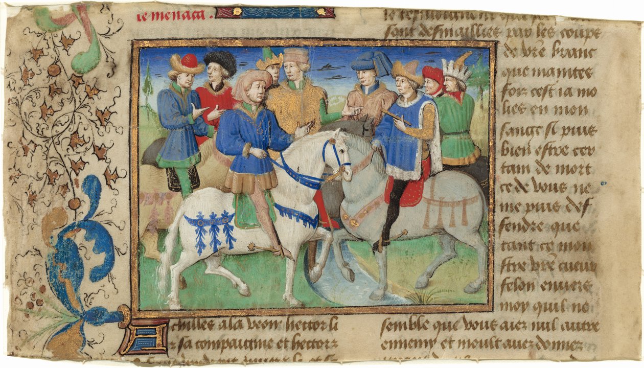 Møte mellom Achilles og Hector av Master of Girart de Roussillon