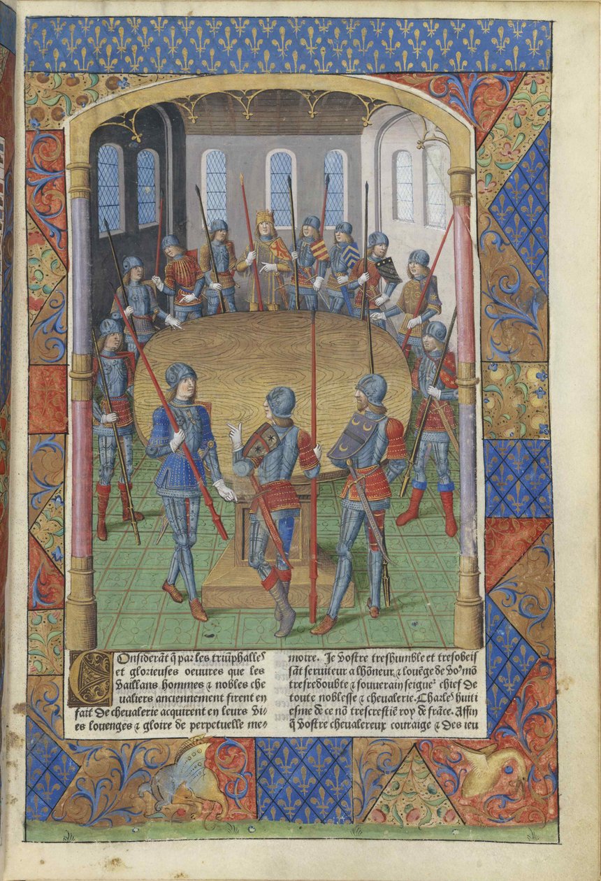 Lancelot of the Lake. Kong Arthur og ridderne av det runde bord, 1494. av Master of Jacques de Besançon