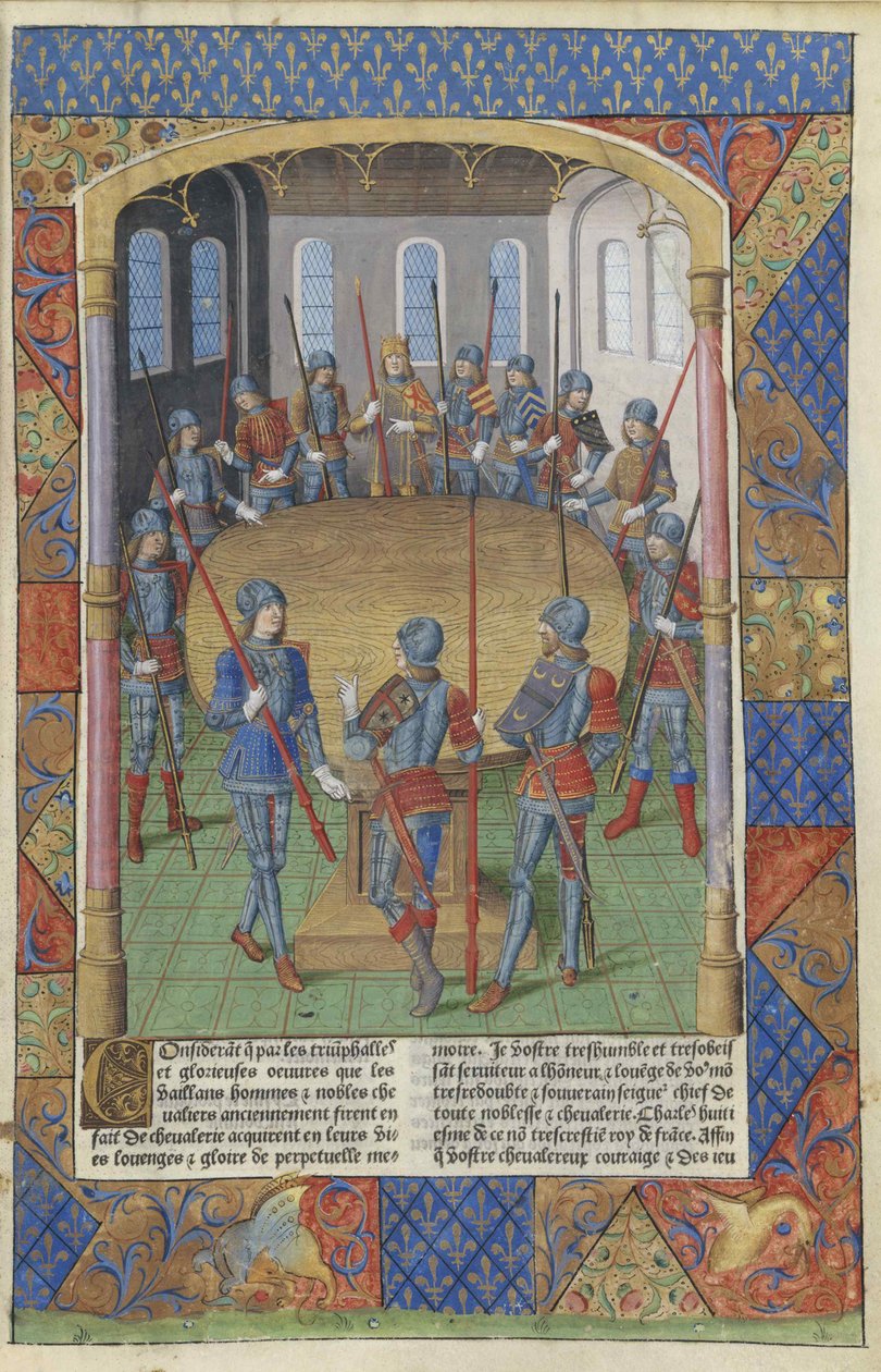 Lancelot of the Lake. Kong Arthur og ridderne av det runde bord, 1494. av Master of Jacques de Besançon