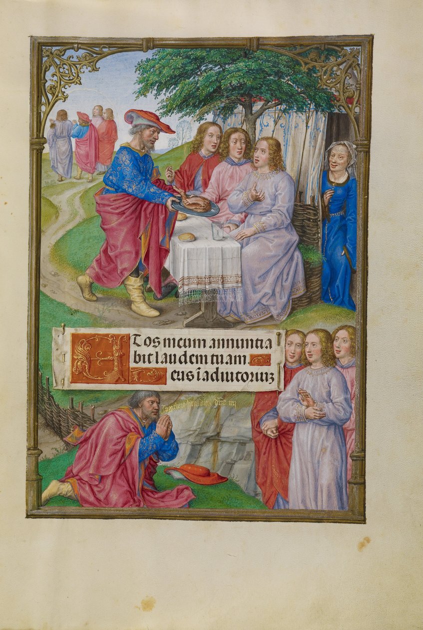 Abraham og de tre englene av Master of James IV of Scotland