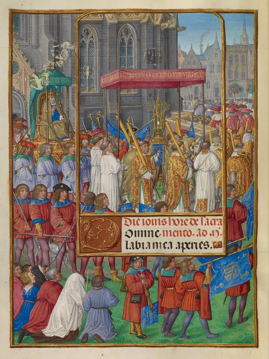 Prosesjon for Corpus Christi av Master of James IV of Scotland