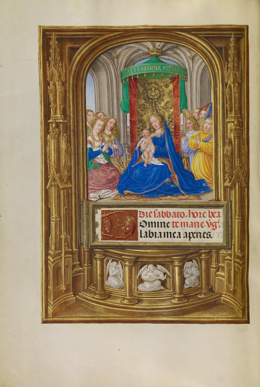 Jomfruen og barnet på tronen av Master of James IV of Scotland