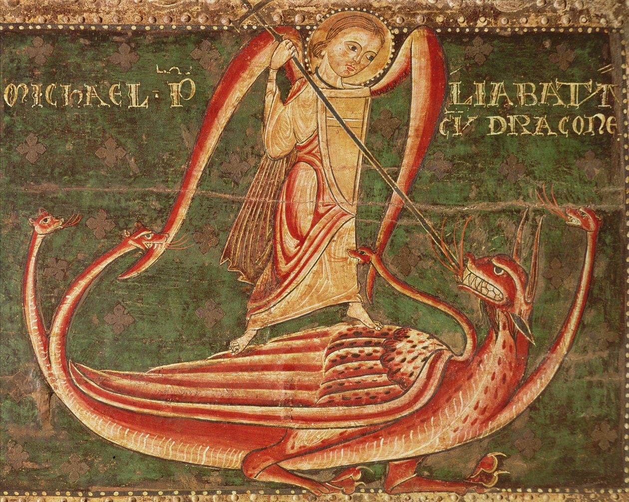 Saint Michael kjemper mot dragen av Master of Llussà